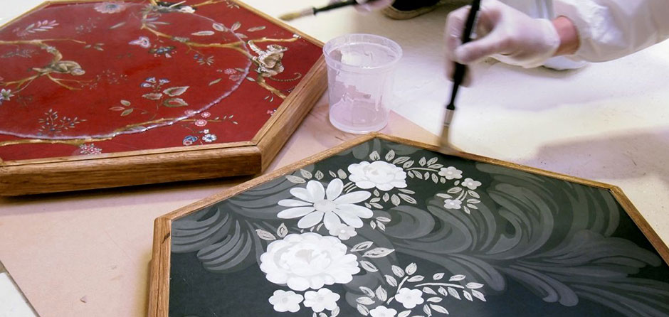 Wallpapered tables
